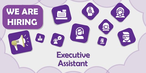 Wall Mural - we are hiring executive assistant vector illustration