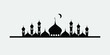 Vector illustration of a Muslim Mosque Silhouette. Ramadan ramadhan kareem. eid mubarak