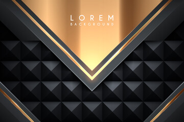 Wall Mural - Abstract black and gold geometric background