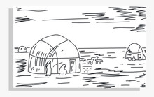 Outline Simple Sketch Pavel Kuznecov Everyday Life In Yurt