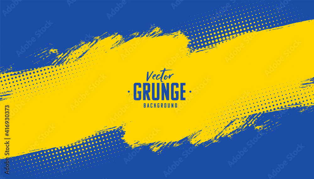 blue and yellow abstract grunge texture background - obrazy, fototapety, plakaty 