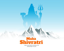 Maha Shivratri Festival Card With Lord Shiva On Kailash Parwat