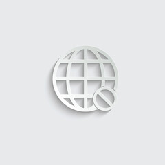 Poster - paper no internet conection icon vector
