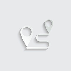 Poster - paper  path. Plane  travel route. path vector icon
