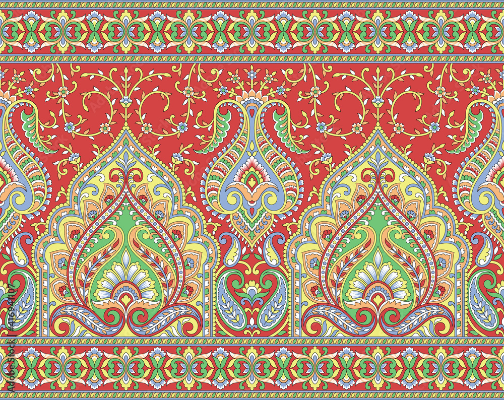 Traditional Asian Ethnic Border Design Stock Illustration | Adobe Stock