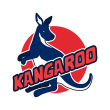 Kangaroo Logo Isolated On White Background. Vector Illustration