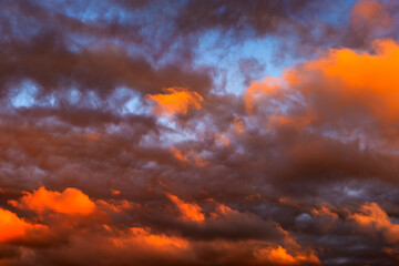 Wall Mural - red dramatic clouds background