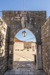 Wall Mural - Stone gate entrance into Ston city in Ragusa in Croatia summer