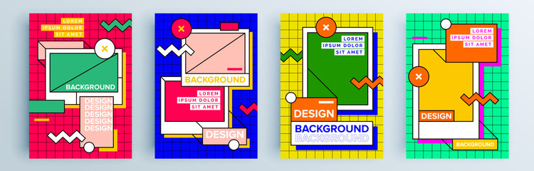 modern abstract covers set, minimal covers design. colorful geometric background, vector illustratio