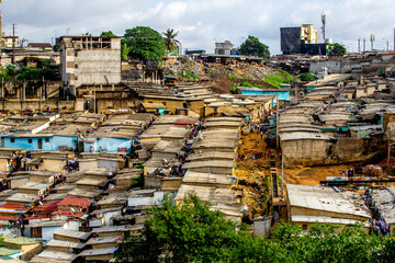 Wall Mural - Slums in Abidjan, Ivory Coast. 19.02.2018