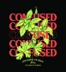 Fototapete - floral illustration with quote print design
