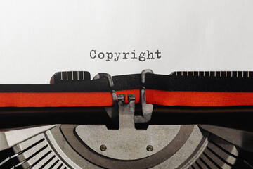 Poster - text copyright typed on retro typewriter