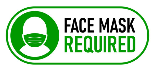 Wall Mural - Face Mask Required On Off Slider Style Warning Icon. Vector Image.