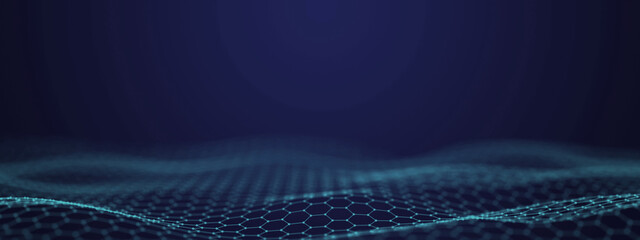 abstract technological wavy background consisting of hexagons
