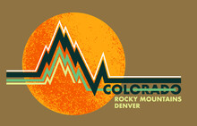 Colorado Sunset Retro Slogan Print Design