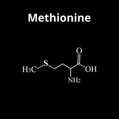 Wall Mural - Methionine is an amino acid. Chemical molecular formula of methionine amino acid. Vector illustration on isolated background