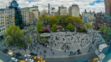 Union Square in Manhattan New York City with People Time Lapse