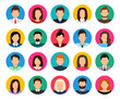 User avatar set. People avatar profile icons. Male and female faces. Men and women portraits. Unknown or anonymous person. Characters collection. Vector illustration.