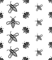 Wall Mural - Honey Bee Icon Seamless Pattern