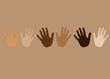 tolerance and racial equality and equality of peoples, hands of different skin colors