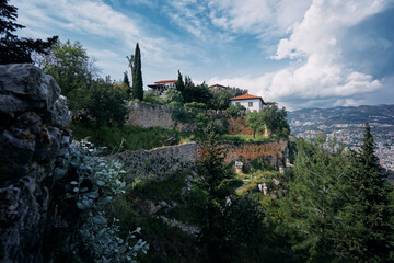 Beautiful view of old village in mountains, Alanya, Turkey.