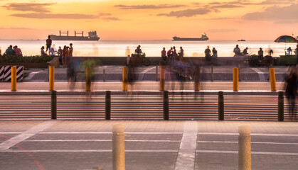 famous beautiful Manila Bay sunset.