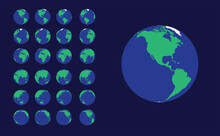Earth Animation Frame Planet Rotation Vector