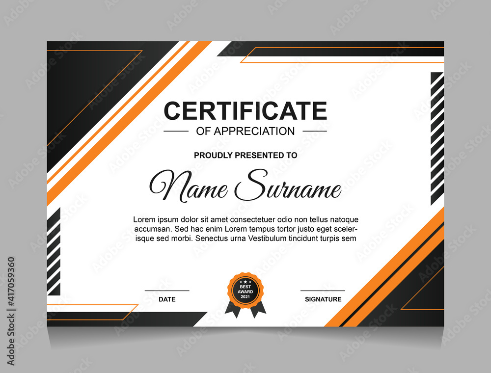Certificate of achievement border design templates with elements of ...