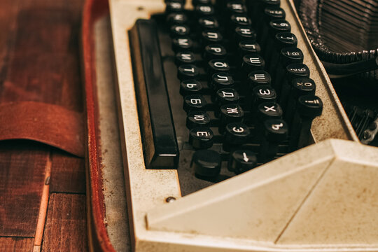 retro typewriter with keys vintage invention letters paper