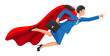 © absent84 - Superhero businesswoman flying in sky. Business woman in suit and red cloak. Goal setting. Smart goal. Business target concept. Achievement and success. Vector illustration in flat style