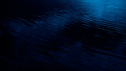 Wall Mural - black blue abstract background. reflection of light in calm water. night. moonlight. navy blue backg
