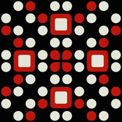 Aufkleber - Red White Circles Ornament Pattern.