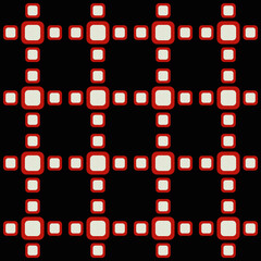 Poster - Red White Lines Pattern. Squares pattern.