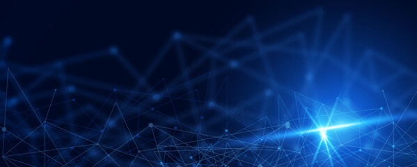 Poster - Abstract vector geometrical shapes. Connection, Digital, communication and technology network background .