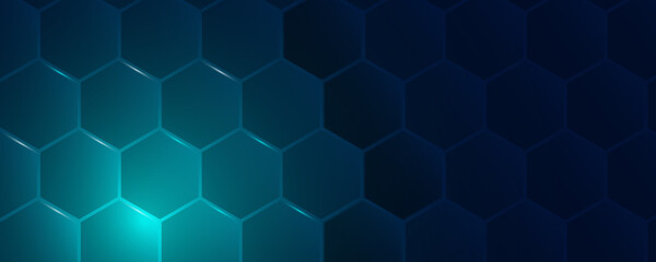 Poster - hexagonal abstract technology background. Vector Illustration