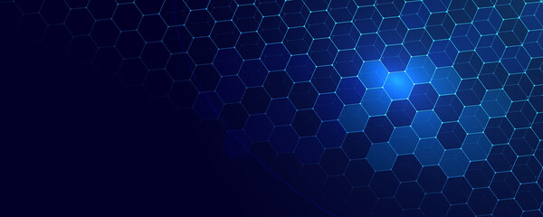 Poster - hexagonal abstract technology background. Vector Illustration