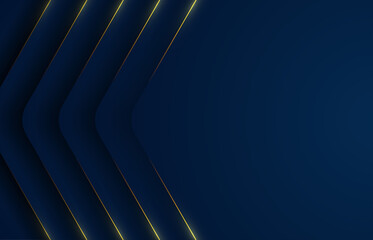 Wall Mural - abstract vector gradient dark blue with golden effect line template. overlapping for new tech design