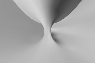 shades of grey from elegant curved torus mathematical 3D shapes