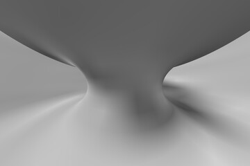 shades of grey from elegant curved torus mathematical 3D shapes