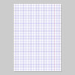 © Alla - Grid paper. Realistic blank lined paper sheet in A4 format. Squared background with color graph. Geometric pattern for school, wallpaper, textures, notebook. Lined blank on transparent background
