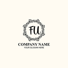 Letter FU Beautiful handwriting logo