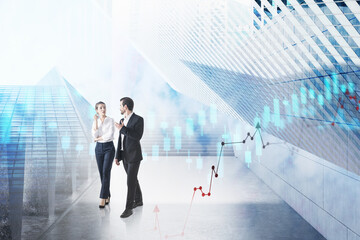 Wall Mural - Young professionals, business people discussing breaking news of