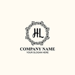 Letter HL Beautiful handwriting logo