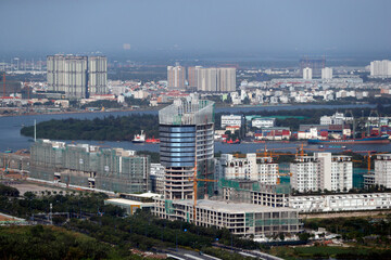 Wall Mural - Cityscape of Ho Chin Minh Skyline.  Ho Chi Minh City. Vietnam.  11.08.2017