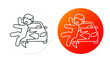 © Kateryna Sushchova - two linear icons on a round substrate, car accident, hit by a pedestrian