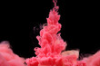 © badahos - Fluid art. Abstract background. Red flow on black.