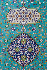 Canvas Print - Islamic Arts Museum.   Tile mosaic.  Kuala Lumpur. Malaysia.  11.12.2019