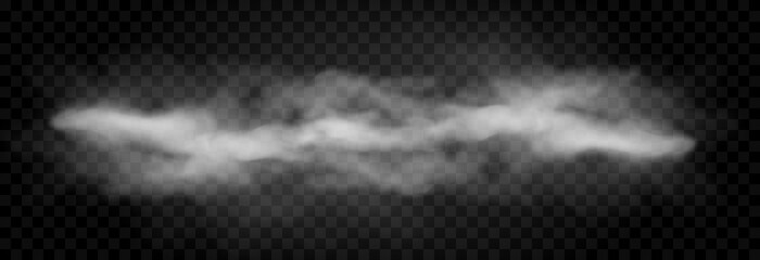 Vector cloud of smoke or fog. Fog or cloud on an isolated transparent background. Smoke, fog, cloud png.