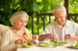 © aletia2011 - Happy Senior couple having diner