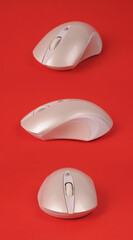 white computer wireless mouse